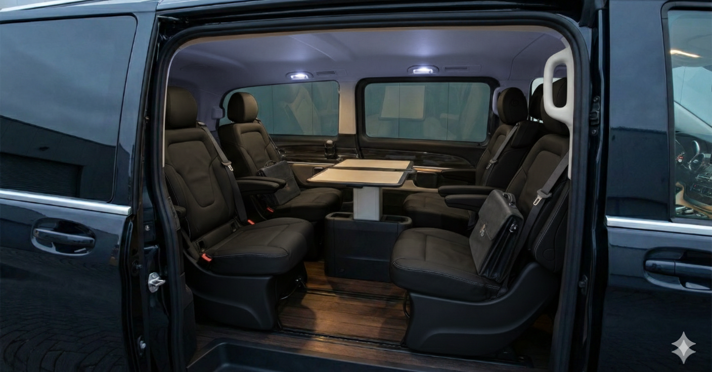 Pilotage Mercedes EQV avec chauffeur